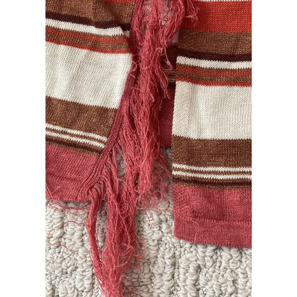 Double D Ranch Monument Pass Skirt XL NWT Orange Brown Stripe Fringe - Picture 8 of 9